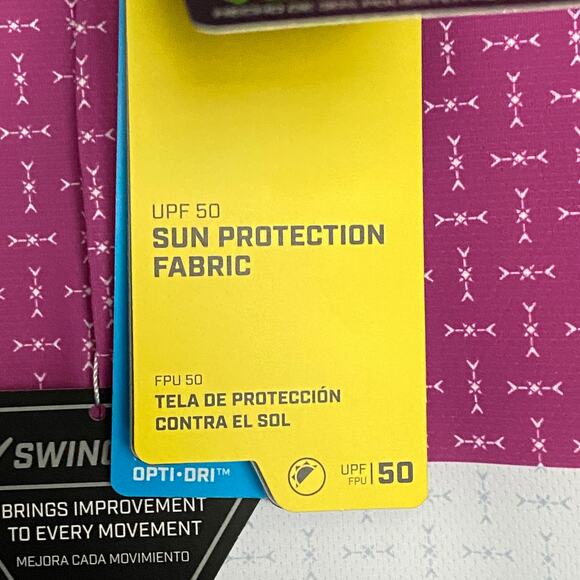 Callaway Men's Small Swing Tech Polo Shirt Sleeve UPF 50 Purple Orchid NEW - Picture 10 of 16